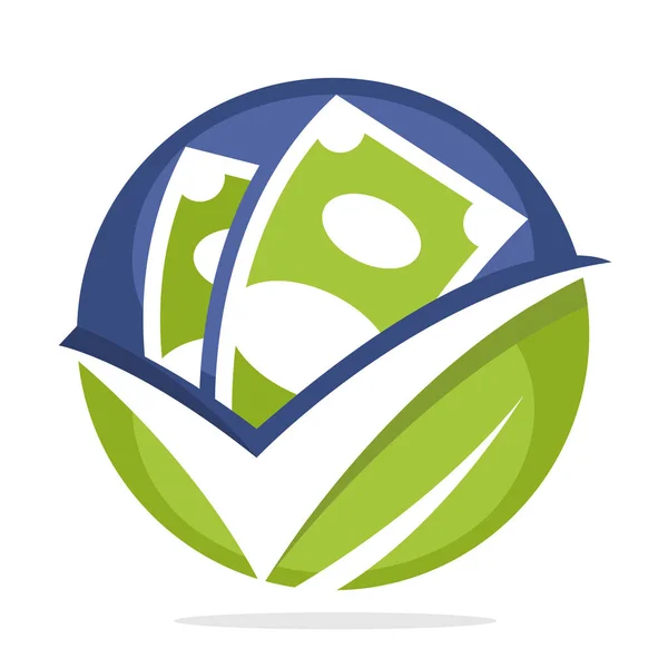 Значок Логотип Бізнес Фінанси Інвестиції Концепцією Вирощування Комбінацією Чекової Марки — стоковий вектор