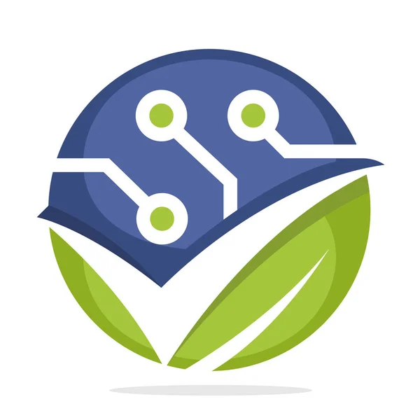 Logotipo Negocio Icono Para Desarrollo Tecnología Verde Con Buen Concepto — Vector de stock