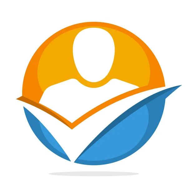 Logo Symbol Für Schulungsmedien Mit Individuellem Entwicklungsplan Konzept Und Häkchenkombination — Stockvektor