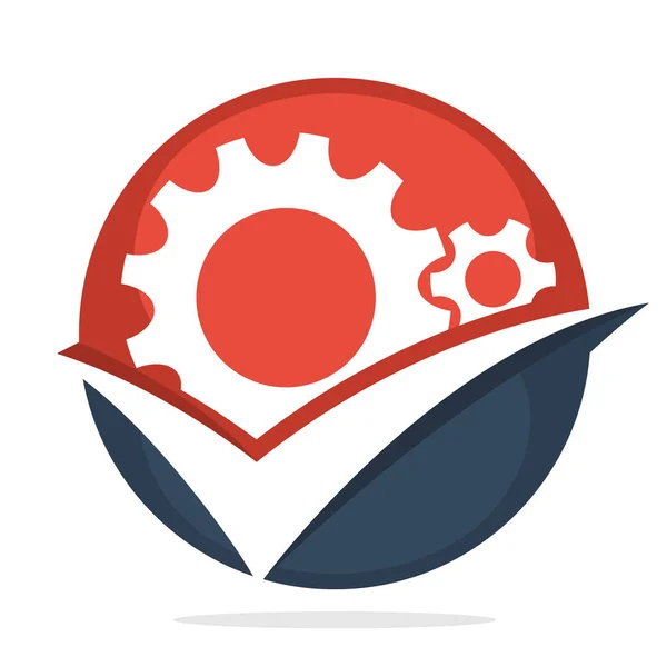 Logotipo Empresa Icono Con Concepto Proceso Trabajo Una Combinación Marca — Vector de stock