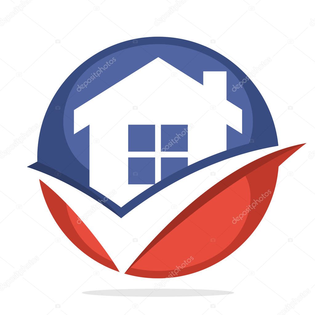Logo icon for property agent business, proper home selection