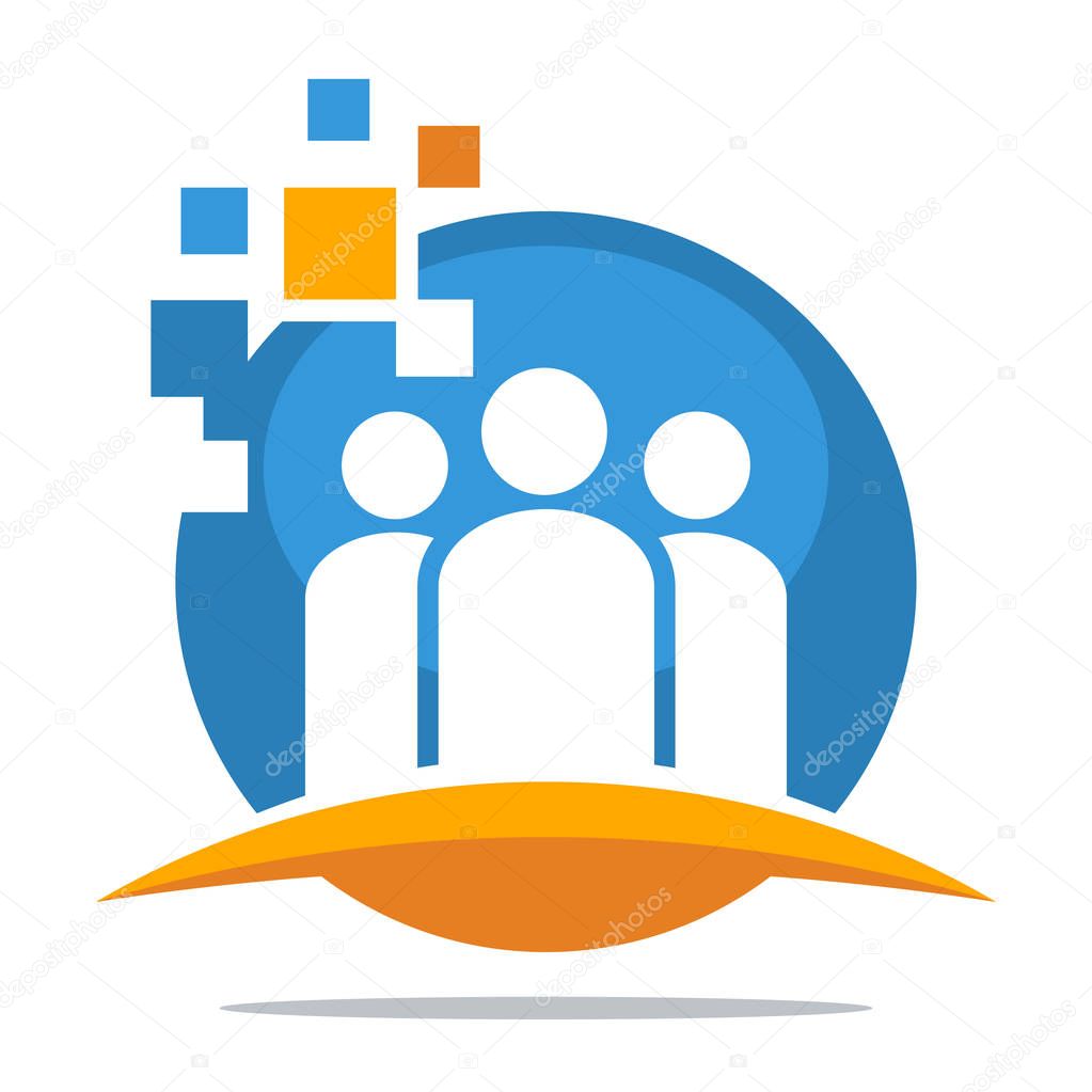 Logo icon for business Information and technology, business consulting, support team on-line