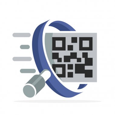 ikonik logosu için qr-code etiket arama kavramı ile