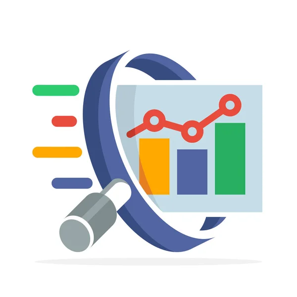 Logo Pictogram Met Het Concept Van Stock Vooruitzicht Investeringsanalyse Ontwikkeling — Stockvector