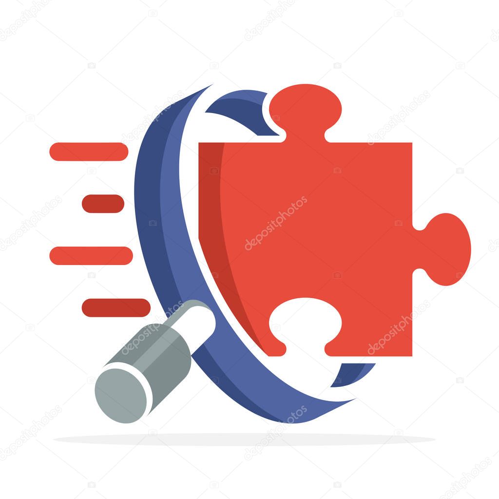 Icon logo for business consulting with the concept of problem solving