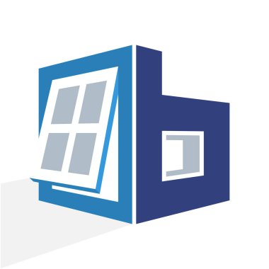 pencere çerçevesi ve ilk harfi B, bir kombinasyonu ile ikonik logosu