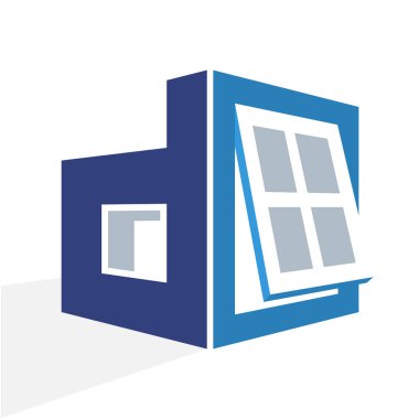 pencere çerçevesi ve ilk harfi D kombinasyonu ile ikonik logosu