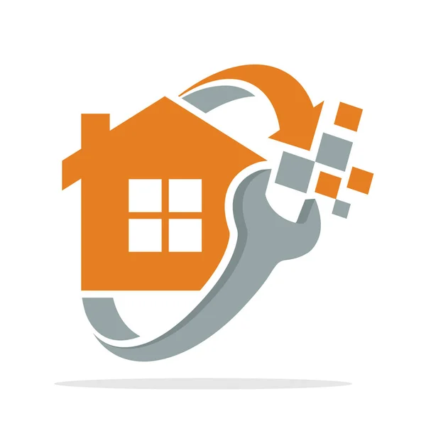 Logotipo Ícone Com Conceito Reparação Consultoria Mídia Renovação Casa —  Vetores de Stock