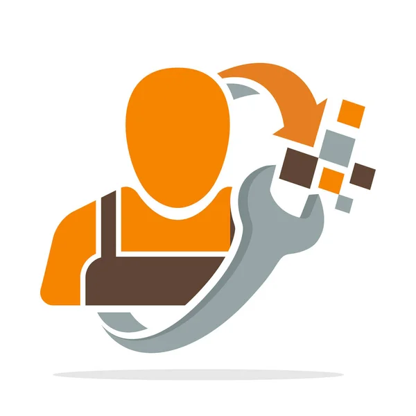icon logo with the concept of repair technician profession