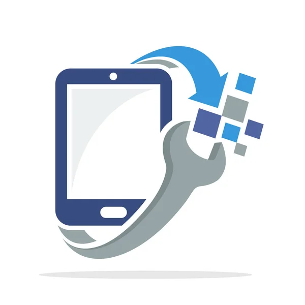 Icône Logo Avec Téléphone Intelligent Concept Réparation — Image vectorielle