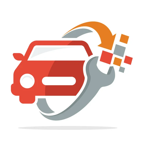Ikony Logo Konceptem Pro Autoservis Workshop — Stockový vektor