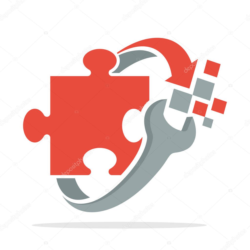 Icon logo with the concept of repair solution, recovery solution