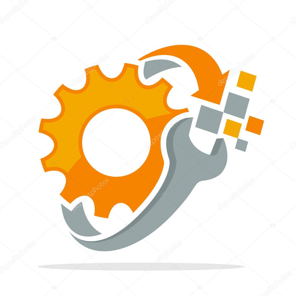 Logo icon with the concept of repair service, setting service