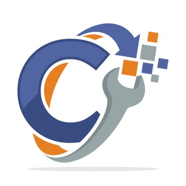 C harfi kombinasyonu ile onarım iş için logo simge