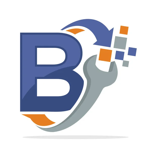 Icône Logo Icône Pour Les Entreprises Réparation Avec Combinaison Lettre — Image vectorielle