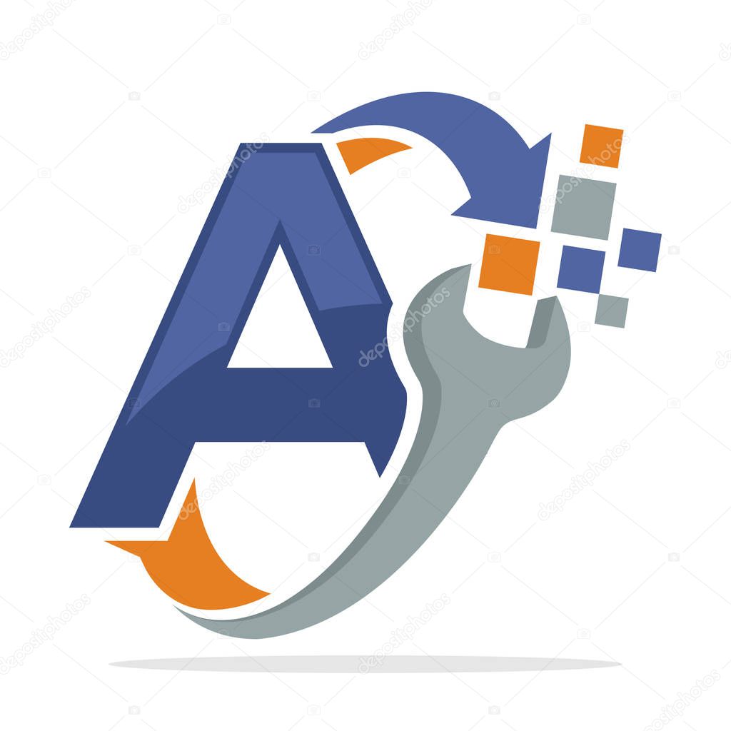 Icon logo icon for repair business with combination of letter A