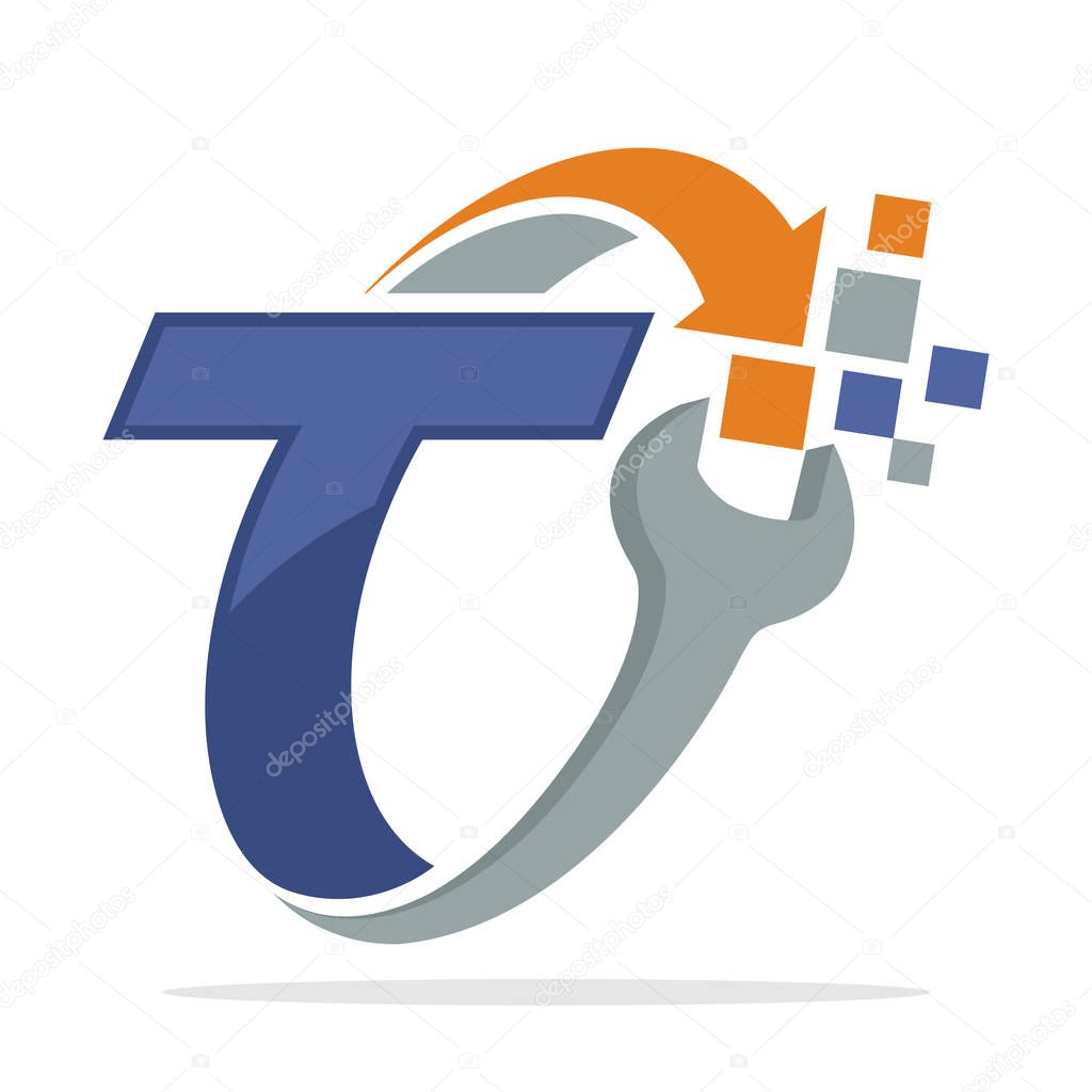 Icon logo icon for repair business with combination of letter T