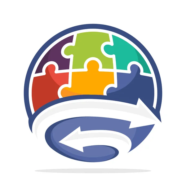 Bağlantı Oku Baş Harfleri Kombinasyonu Ile Danışma Için Logo Simge — Stok Vektör