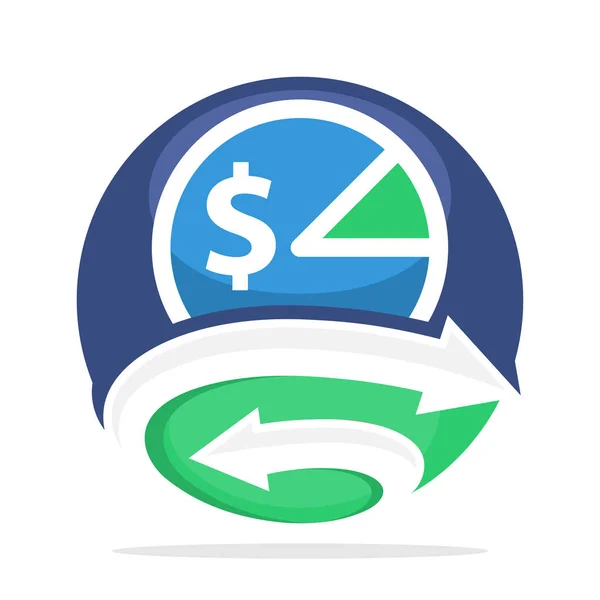 Logo Pictogram Voor Fiscaal Management Met Een Combinatie Van Eerste — Stockvector