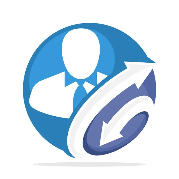 Icono Logotipo Para Gestión Contratación Empleados Con Una Combinación Inicial — Vector de stock