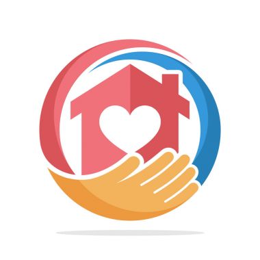 evde bakım hakkında sosyal hizmet kavramı logolu simgesi