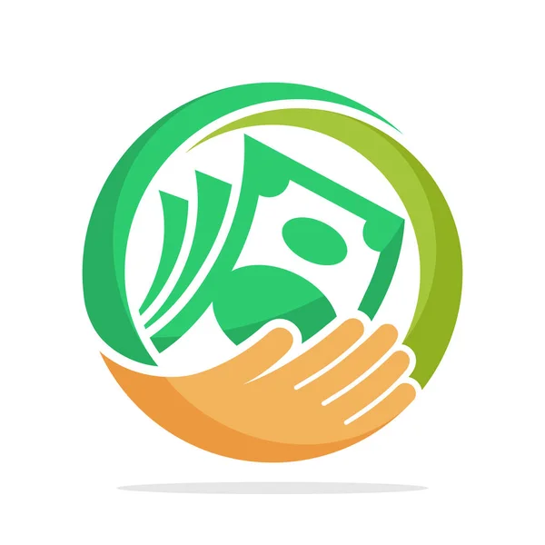 Logo Icona Raccolta Fondi Soldi Prestito Alle Imprese Risparmiare Denaro — Vettoriale Stock