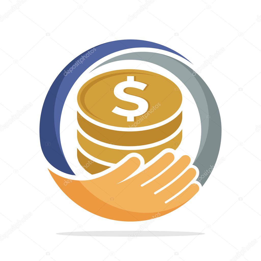 icon logo for fundraising, business loan money, save money, and other financial management