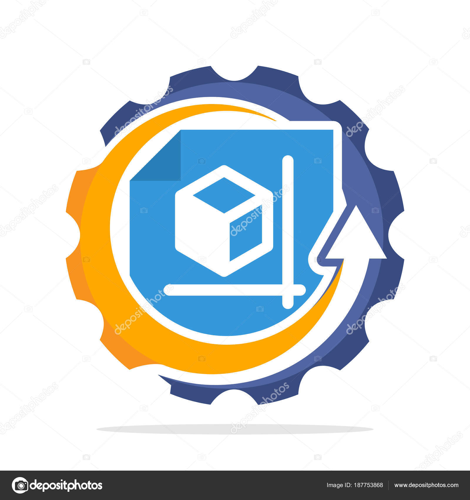 Ikona Logo Koncepcją Wykonania Rysunku Technicznego