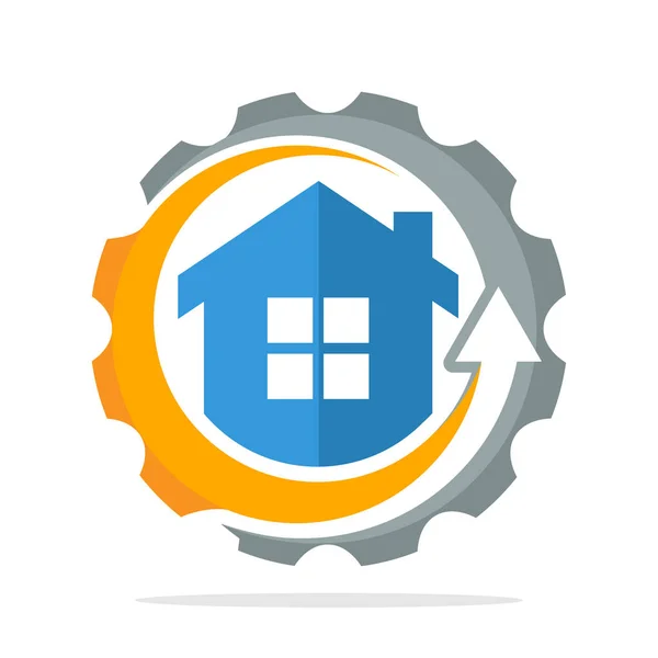 Ícone Logotipo Com Conceito Processo Implementação Projeto Construção —  Vetores de Stock