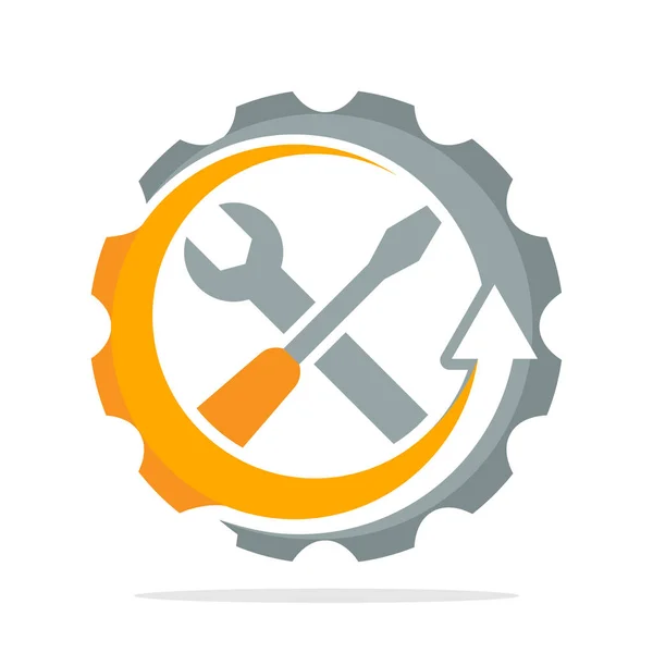 Iconos Del Logotipo Con Concepto Proceso Mejorado Para Mantenimiento Reparación — Vector de stock