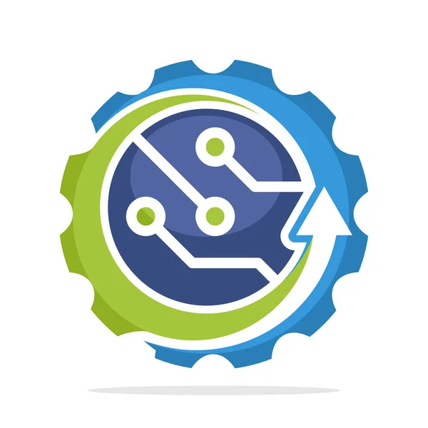 Εικονίδιο Λογότυπο Την Έννοια Της Προηγμένης Τεχνολογίας Ανάπτυξης — Διανυσματικό Αρχείο