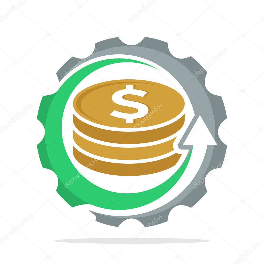 Icon logo with the concept of the process of increasing the income, the concept of passive income, the concept of payment process