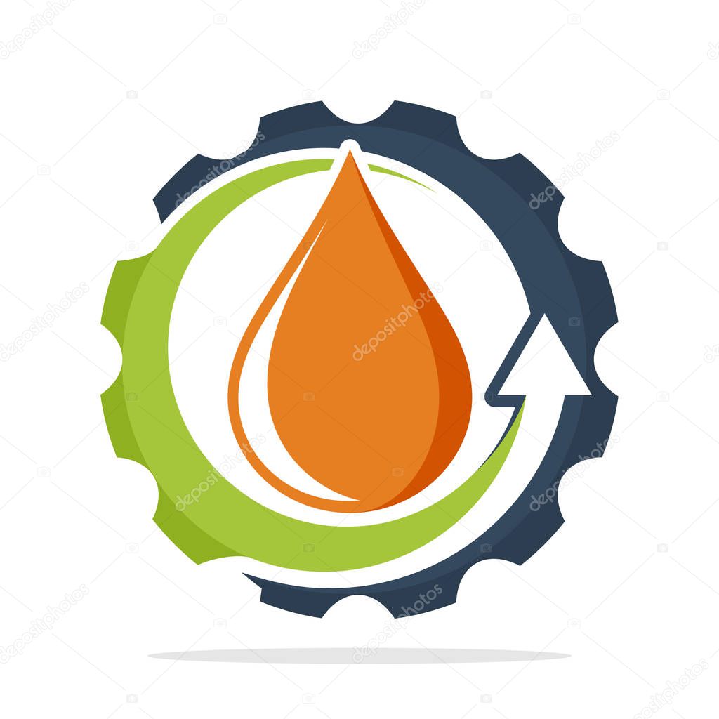 Illustrated logo icon for engine lubrication maintenance service