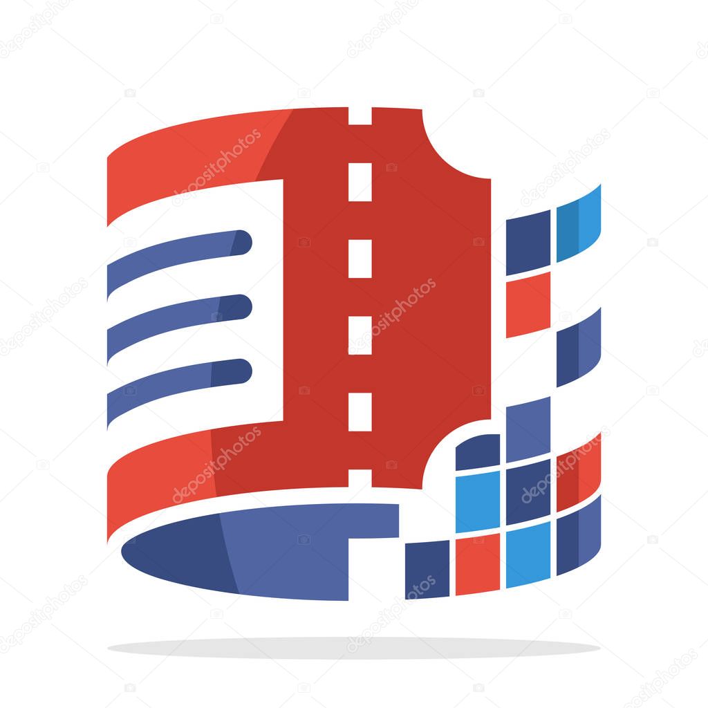Logo icon with online ticket concept