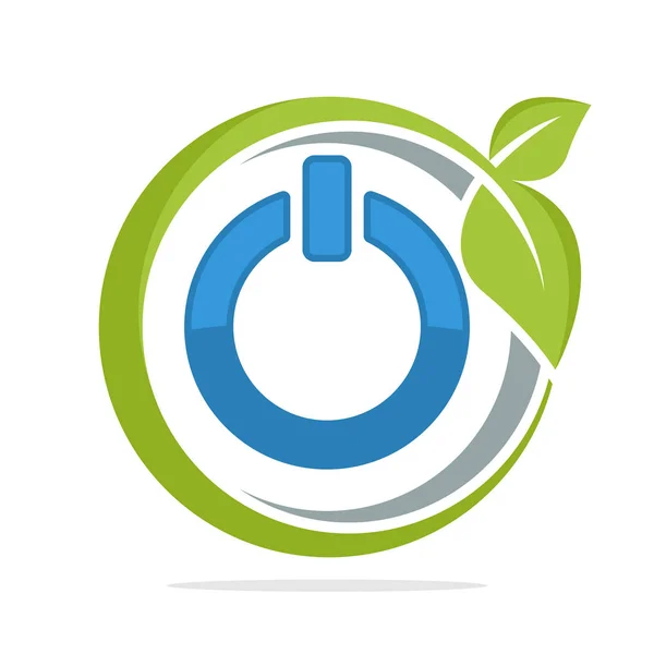 Logotipo Icono Círculo Forma Con Concepto Ahorro Energía — Vector de stock