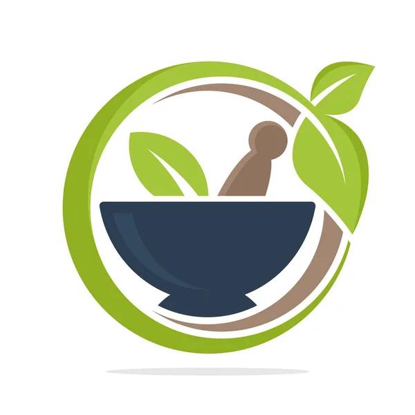 Icono Del Logotipo Para Negocio Medicina Herbal — Vector de stock