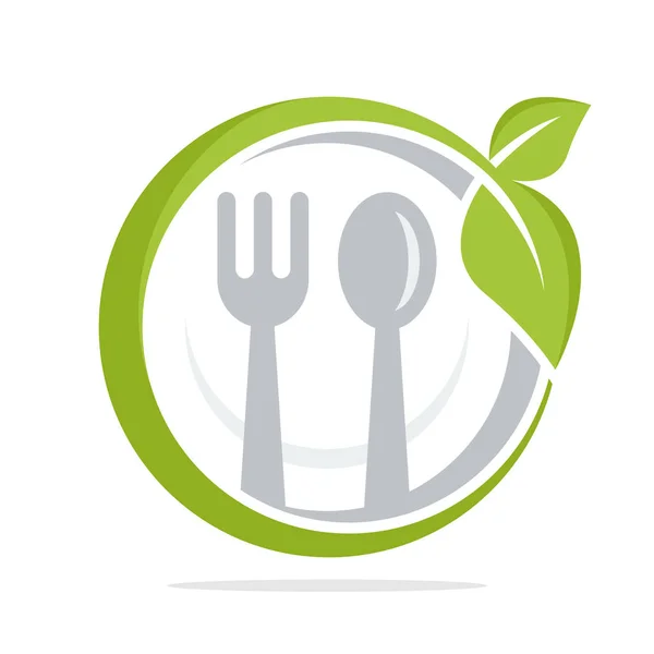 Icono Del Logotipo Para Restaurante Alimentos Orgánicos — Archivo Imágenes Vectoriales