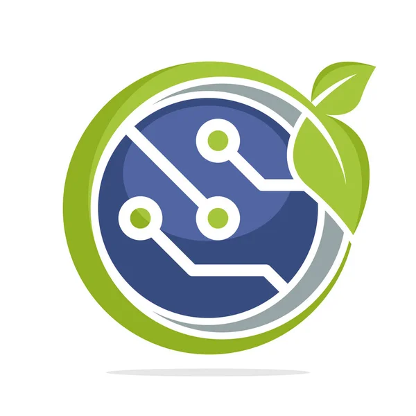 Icono Del Logotipo Para Negocio Tecnología Verde Respetuoso Del Medio — Archivo Imágenes Vectoriales