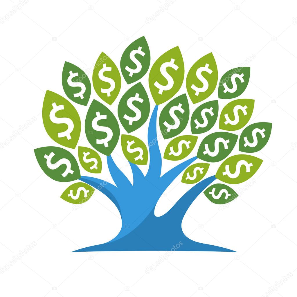 icon illustration for dollar money tree
