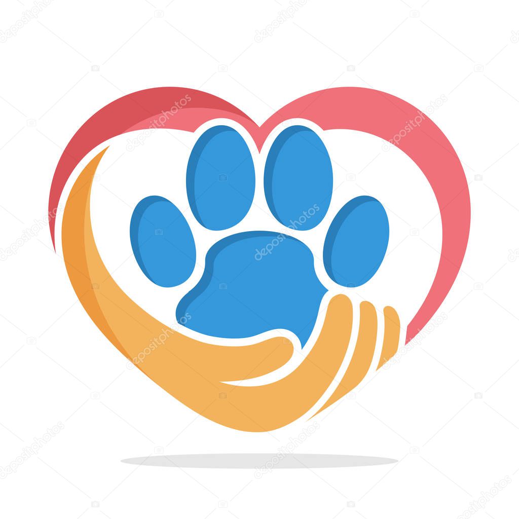 Illustration icon with the concept of animal care