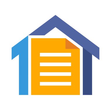 vektör çizim simgesini ev İdaresi belge veya dosya belge depolama kavramı ile