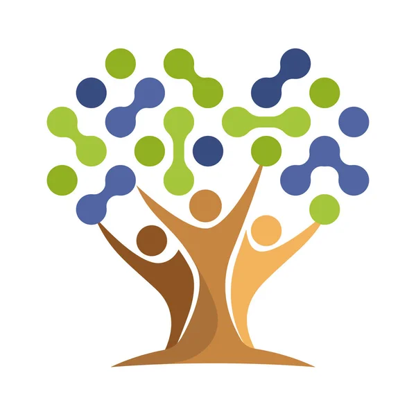 Ícone Comunidade Simbólica Com Conceito Árvore Tecnologia — Vetor de Stock