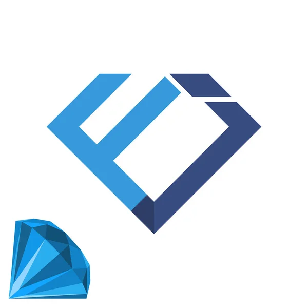 Icono Logotipo Inicial Para Negocio Joyería Con Combinación Letra Inicial — Vector de stock