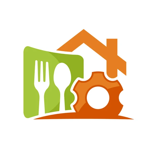 Ілюстрована Ікона Концепцією Домашнього Бізнесу Яка Виробляє Їжу — стоковий вектор