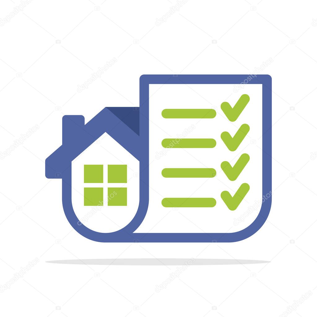Illustrated icon with a home inspection concept.