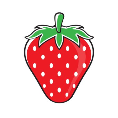 Çilek meyvesi için vektör simgesi çizimi