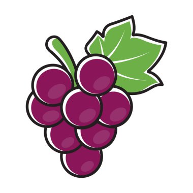 Üzümler için simge vektör illüstrasyonu.