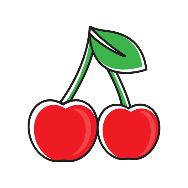 Icono Vector Ilustración Para Cerezas — Archivo Imágenes Vectoriales