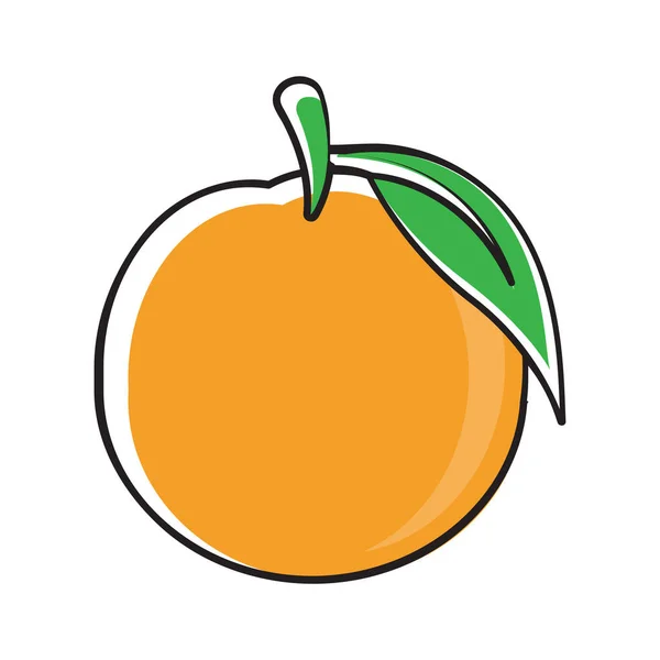 Icono Ilustración Con Concepto Fruta Naranja — Archivo Imágenes Vectoriales