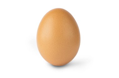 Tek kahverengi tavuk yumurtası beyaz arka planda izole edilmiş..